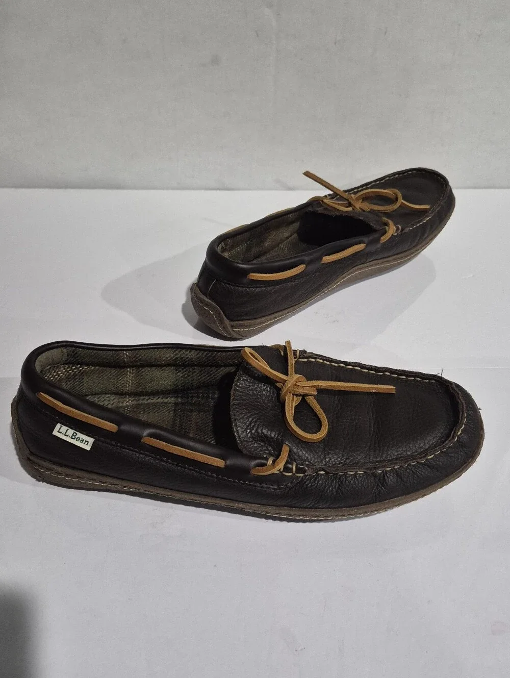 L.L. Bean Men’s Brown Leather Moccasin Driving Loafers Size 11
